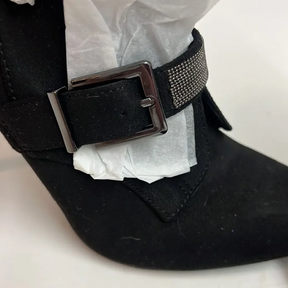 Venus sexy stiletto ankle boots with‎ metal graphite hardware D15